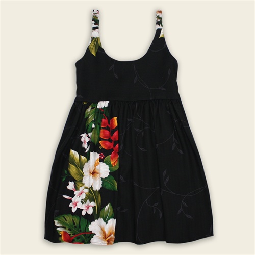 Girl's Babydoll Sundress - Paradise Garden Black (Discontinued Style - Size 2, 4, 6, 10, 12 left)