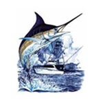 Guy Harvey T-Shirt – Marlin Boat – White (Size 3XL Left)