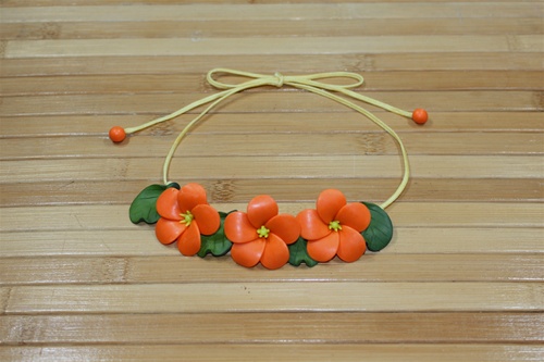 Necklace – Pua Kini Kini – Papaya Orange