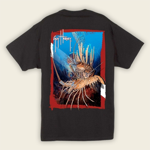 Guy Harvey T-Shirt - Rock Lobster - Black (Size S, M, L, XL, & 2XL Left)