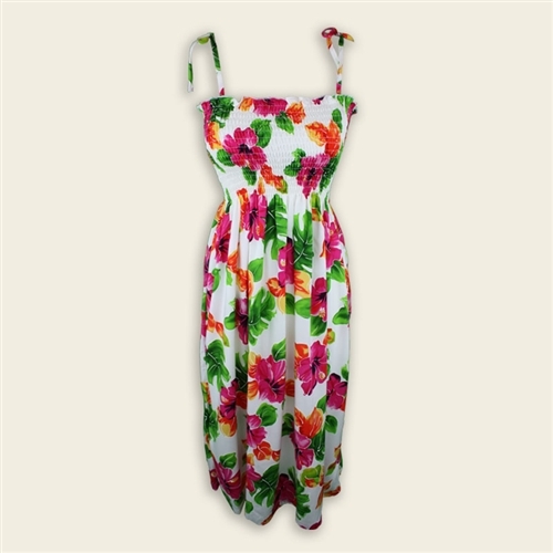 Halter Sundress - Hibiscus Watercolor - Turquoise