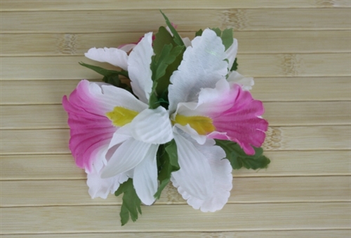 Hair Clip - Orchid - White and Pink