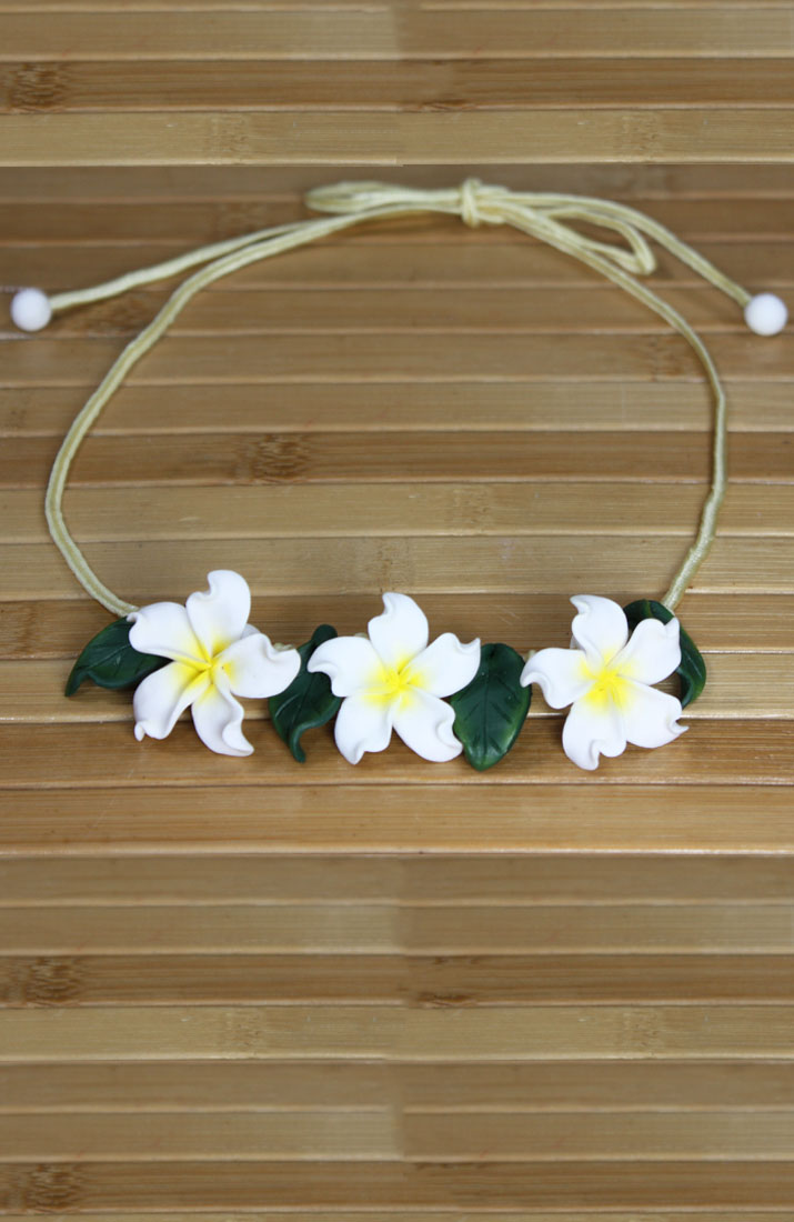 Necklace - Plumeria - White