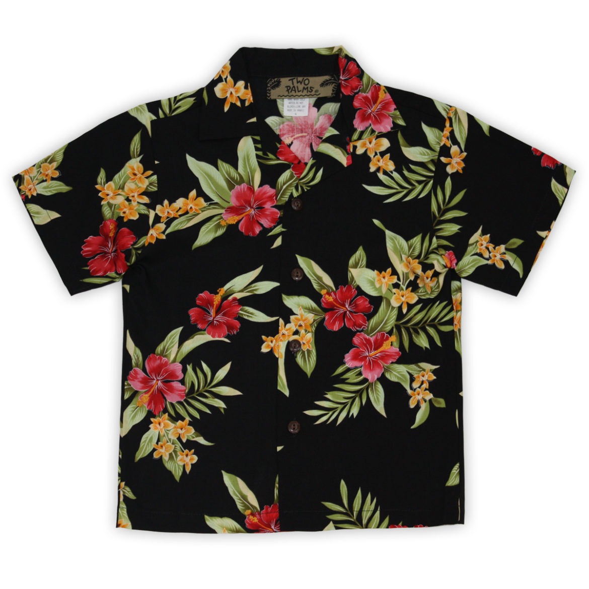 Boys Hawaiian Shirt - Enchanted-Evening-Black