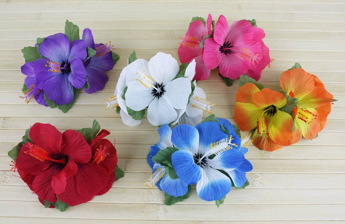 Hair Clip - Hibiscus - Small 3 Flower - Assorted Colors