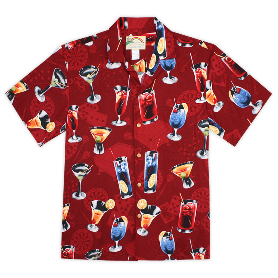 Paradise Found Hawaiian Shirt - Happy Hour Red
