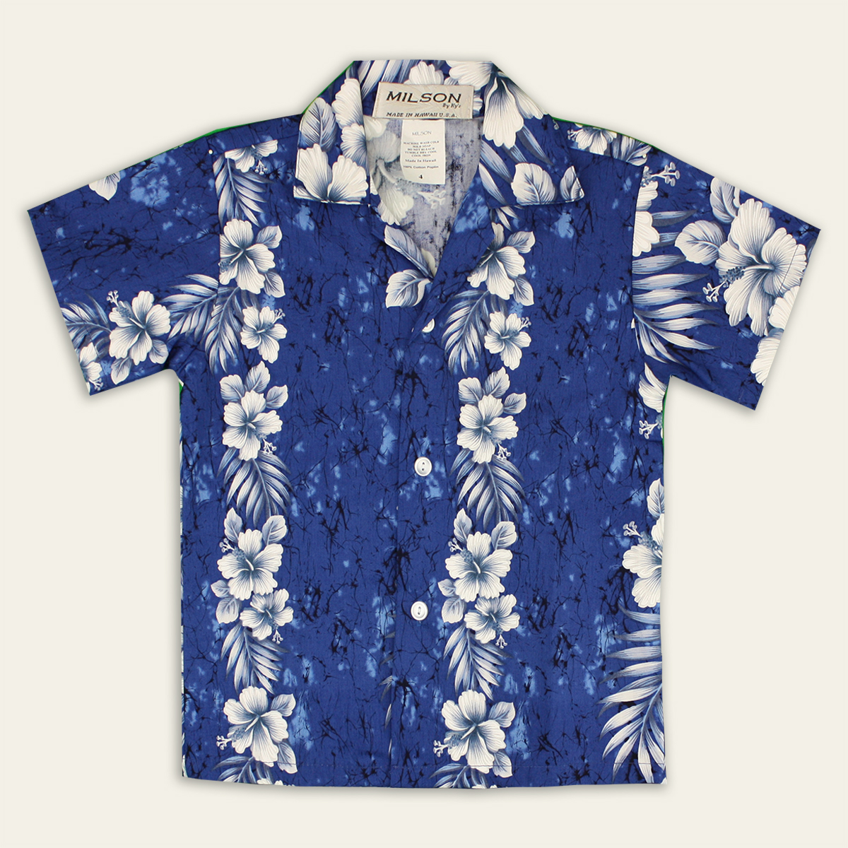 Boy's Hawaiian Shirt - Hawaiian Hibiscus Blue