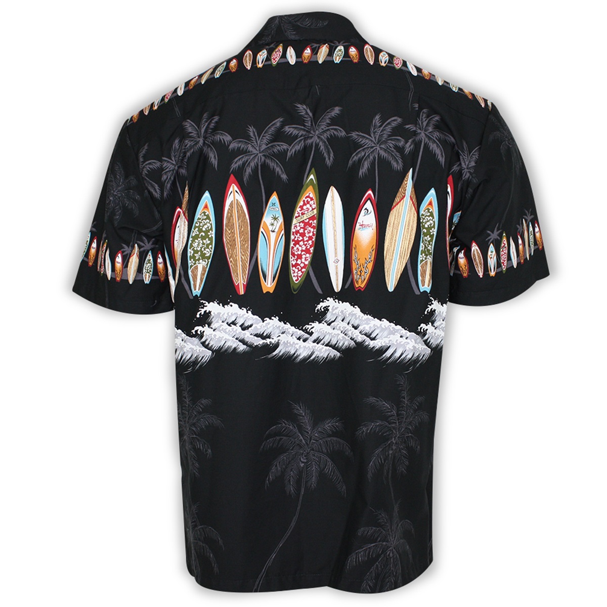 hawaiian-shirt-catch-a-wave-black-back-view