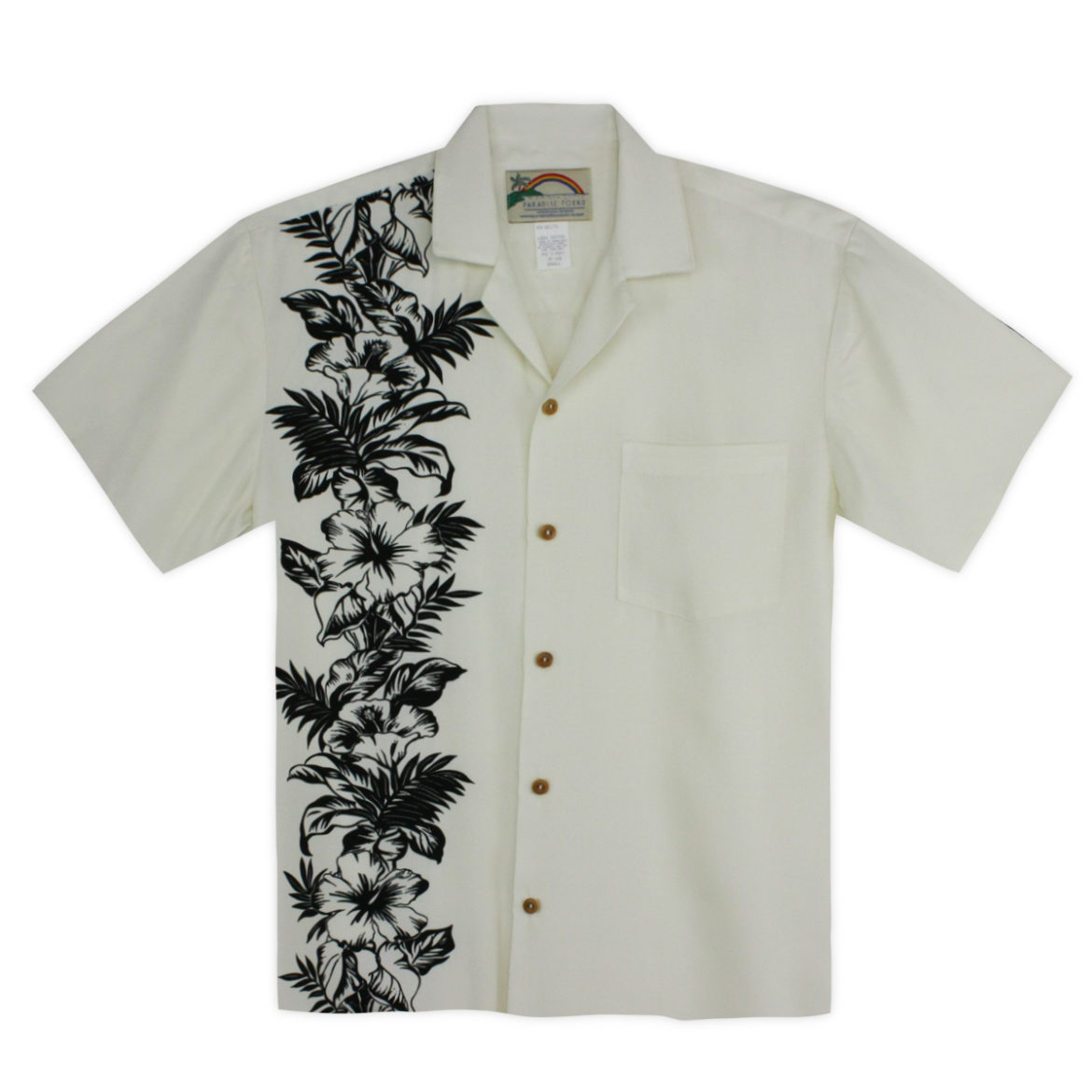 Paradise Found Hawaiian Shirt - Hibiscus Panel Cream