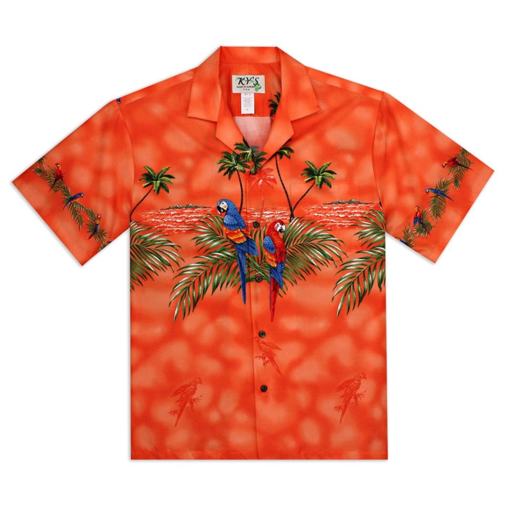 Orange tropical hot sale shirt