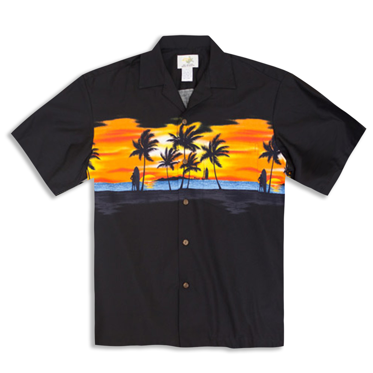 Hawaiian Shirt – Sunset – Black