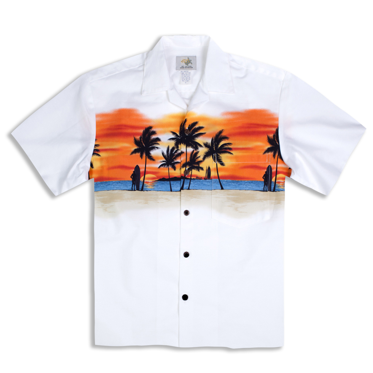 Hawaiian Shirt – Sunset – White