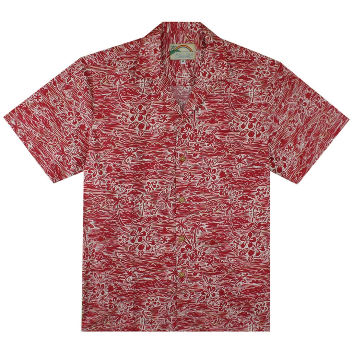 Paradise Found Hawaiian Shirt - Surf & Turf - Red