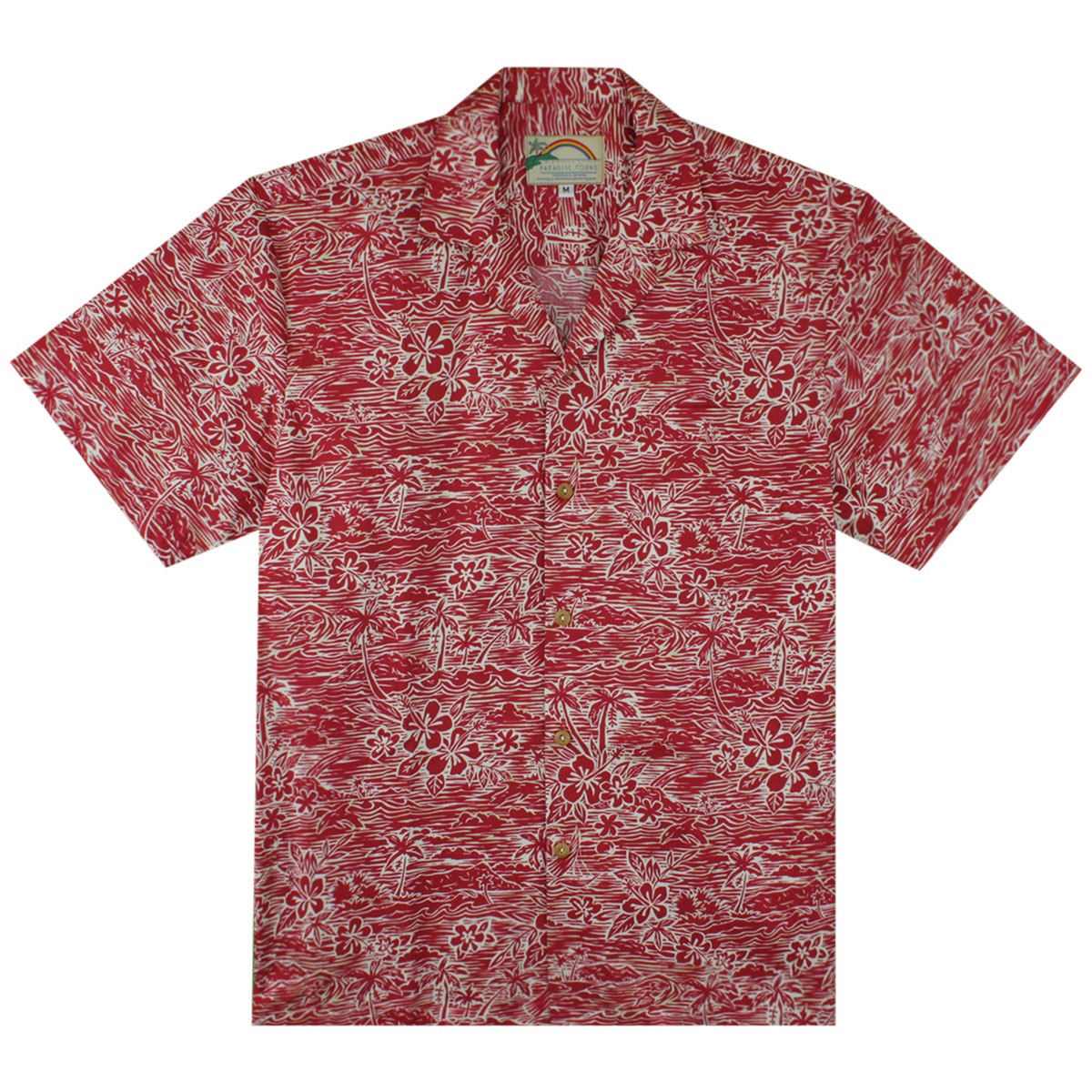 Paradise Found Hawaiian Shirt – Surf & Turf – Red