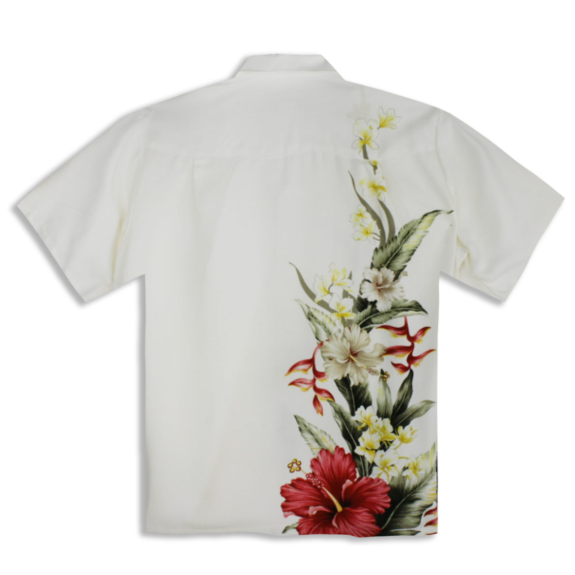 Two Palms - Men's Shirt - Royal Hibiscus - Cream - Back