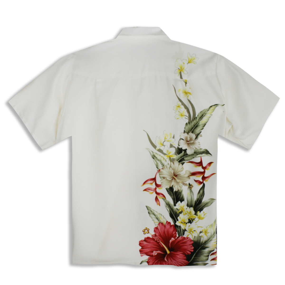 Two Palms – Men’s Shirt – Royal Hibiscus – Cream – Back