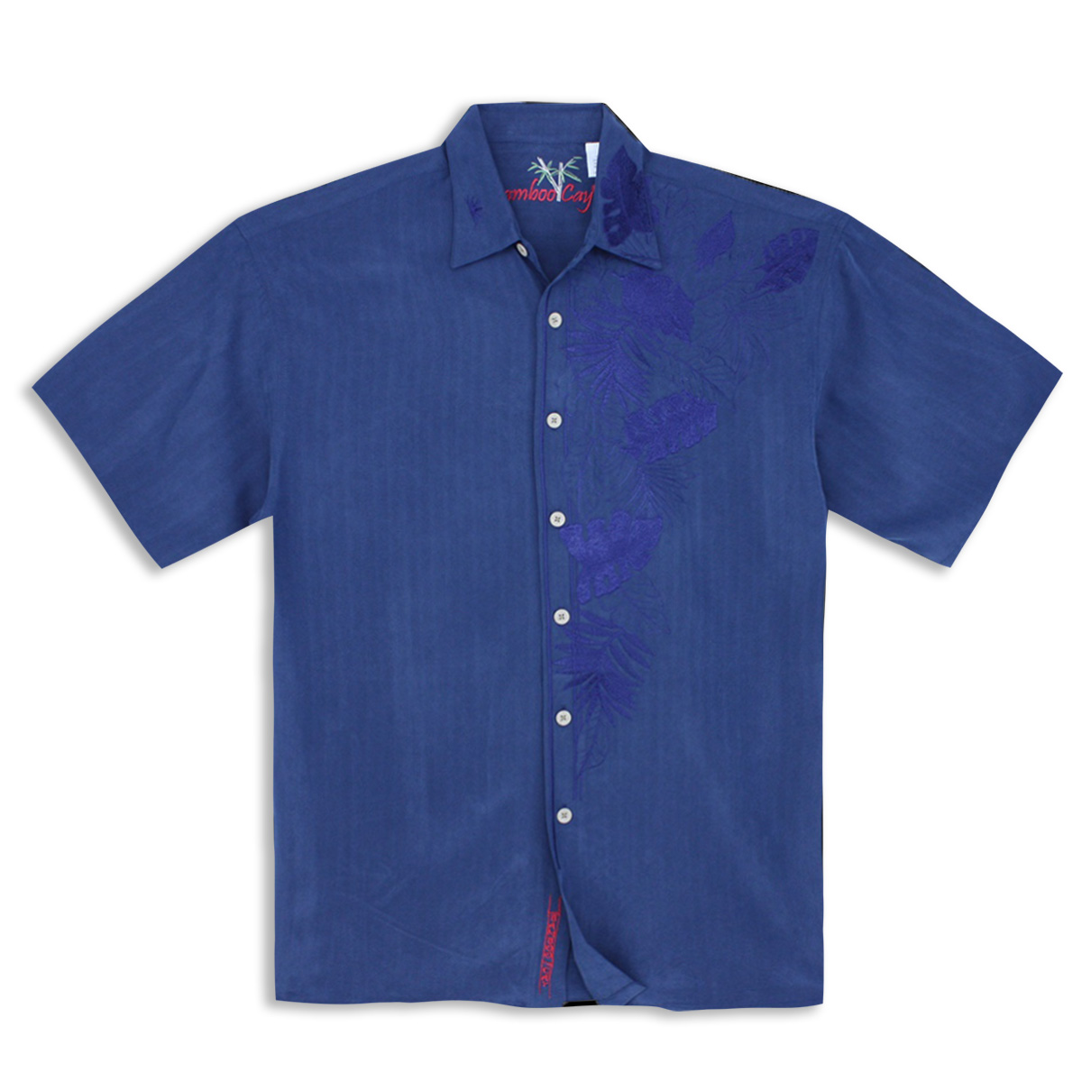 Bamboo Cay Shirt - Moonlight Fronds Navy Blue