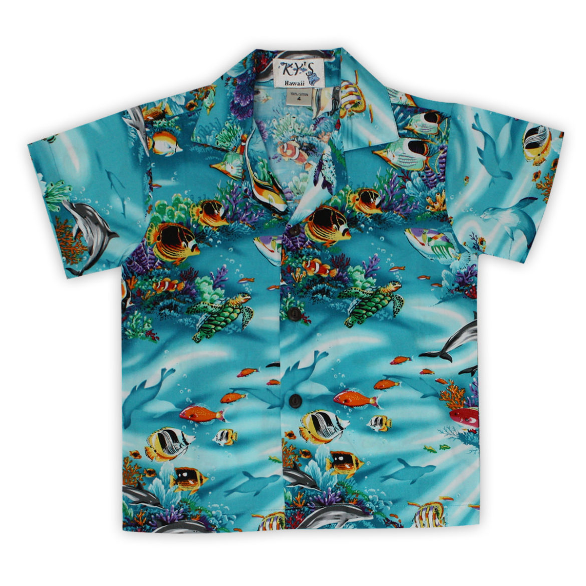 Boys Hawaiian Shirt -Atlantis-Scene-Blue