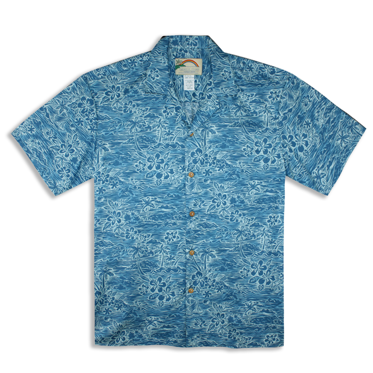 Paradise Found Hawaiian Shirt  – Surf & Turf – Turquoise