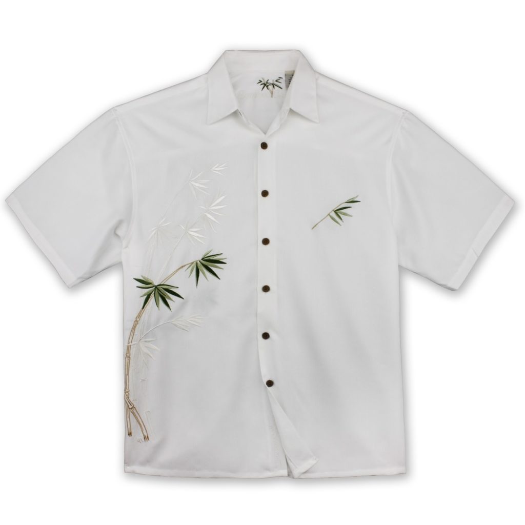 Bamboo Cay Men's Shirt – Flying Bamboo – White