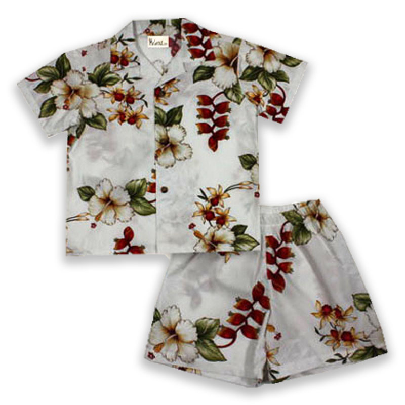 Boy's Hawaiian Shirt / Set - Heliconia Hideaway (Sizes 4, 8, 10 Left)