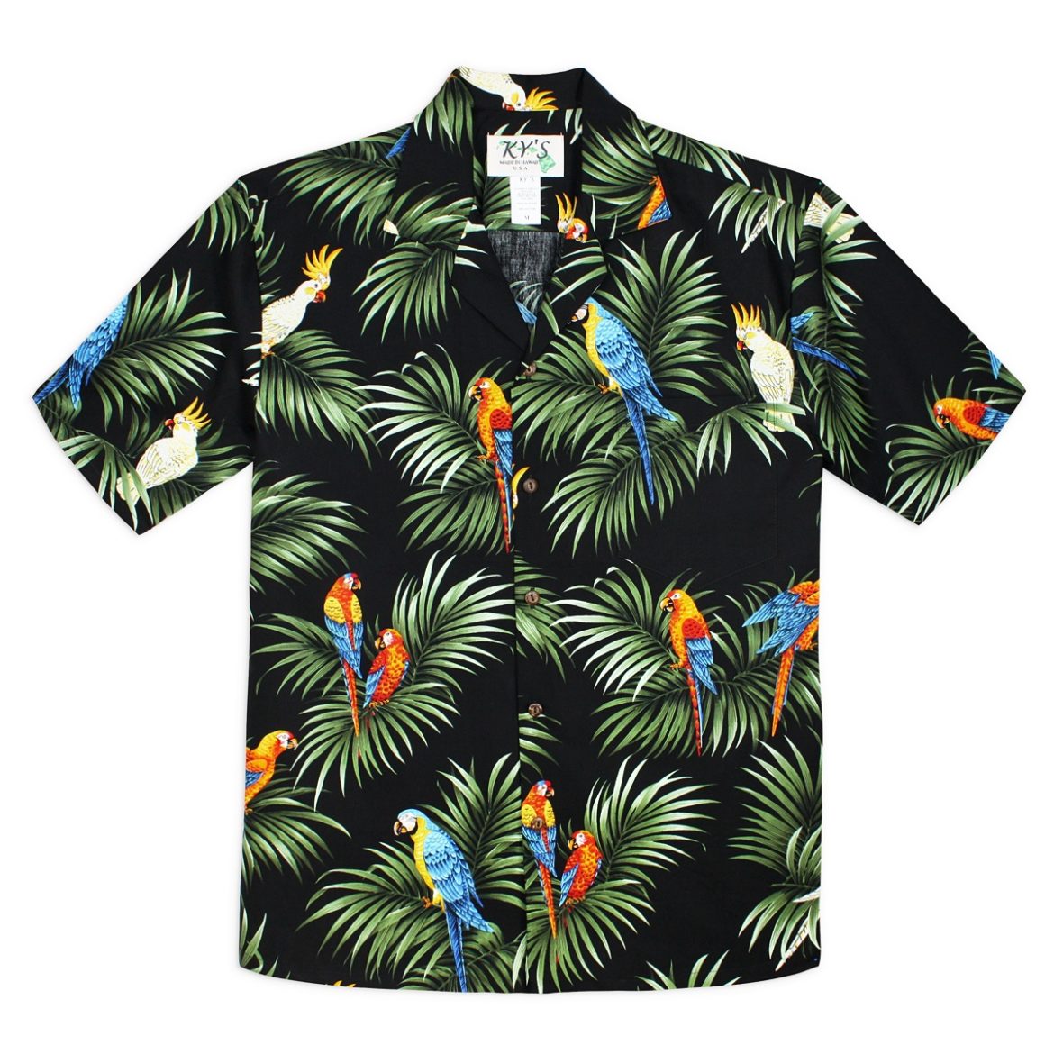 Hawaiian Shirt - Parrot Party - Black