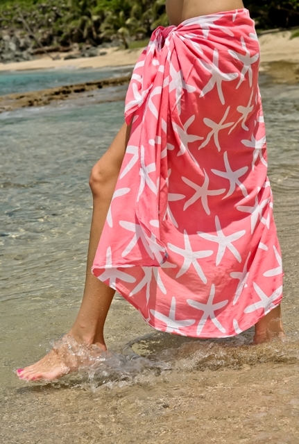 Sarong - Swimsuit Cover-up - Starfish - Coral