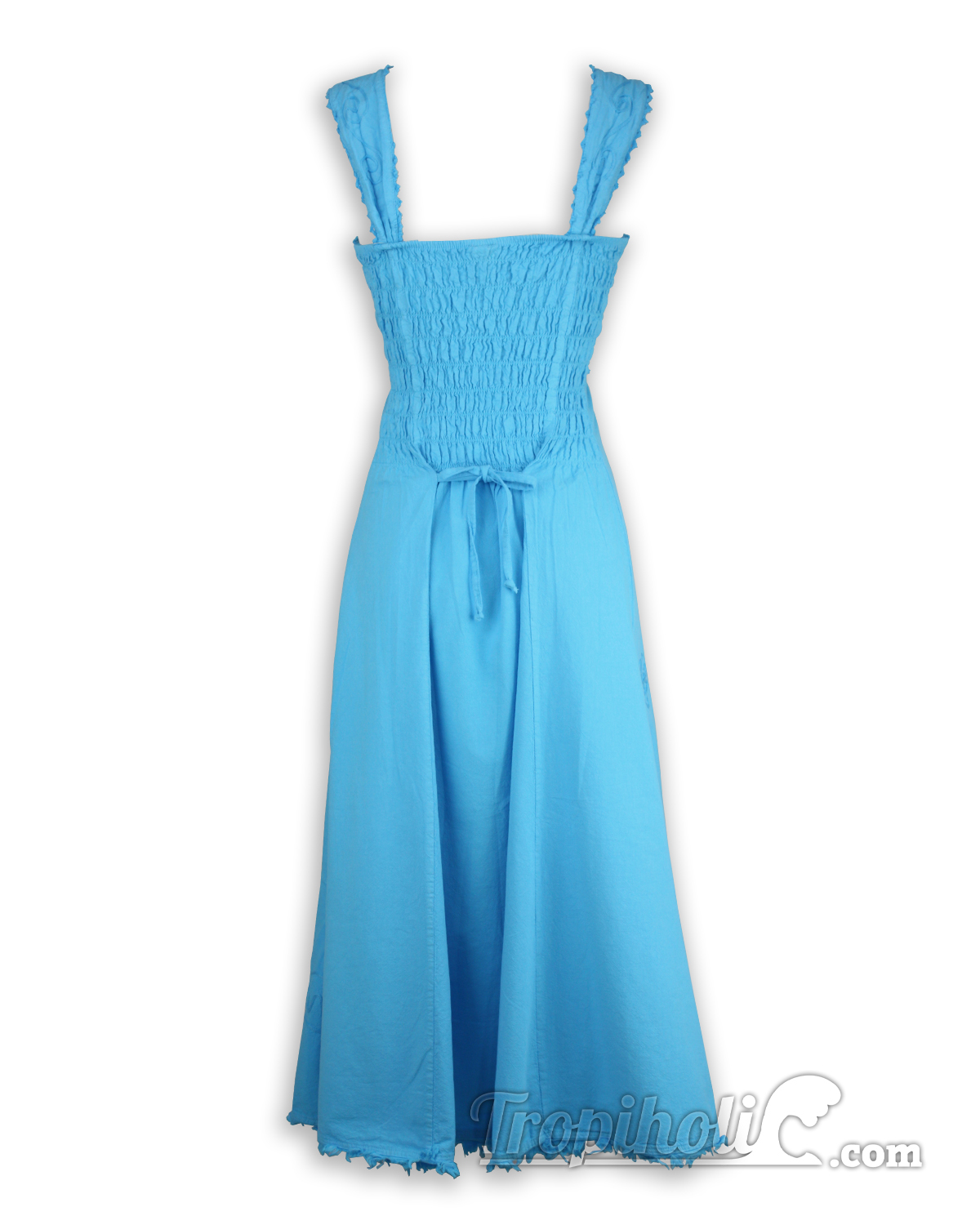 Tropical Sun Dress – Caribbean Beauty Turquoise Back view