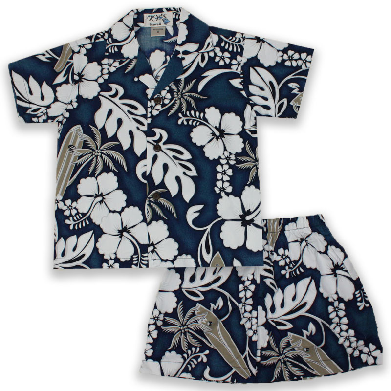 Boy's Hawaiian Shirt / Set - Hang Loose - Blue