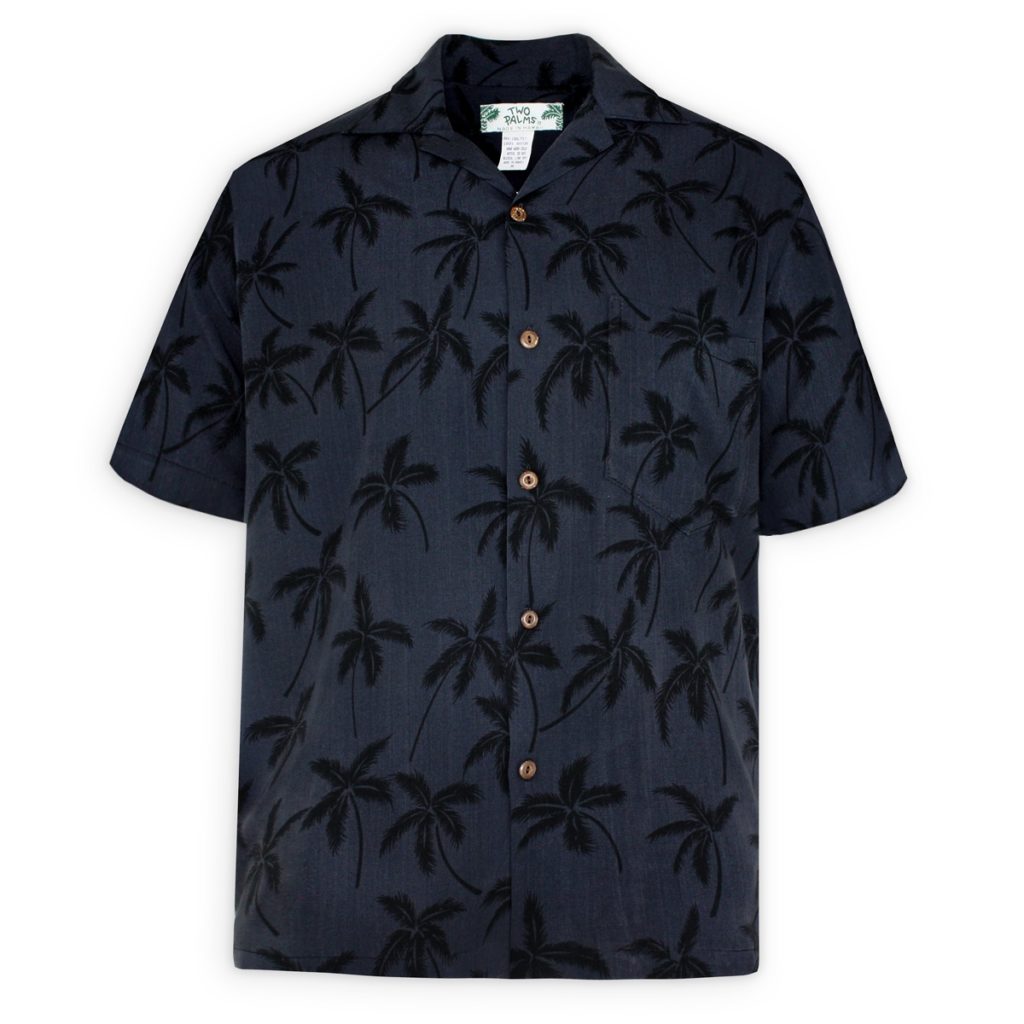 Hawaiian Shirt Island Palms Black