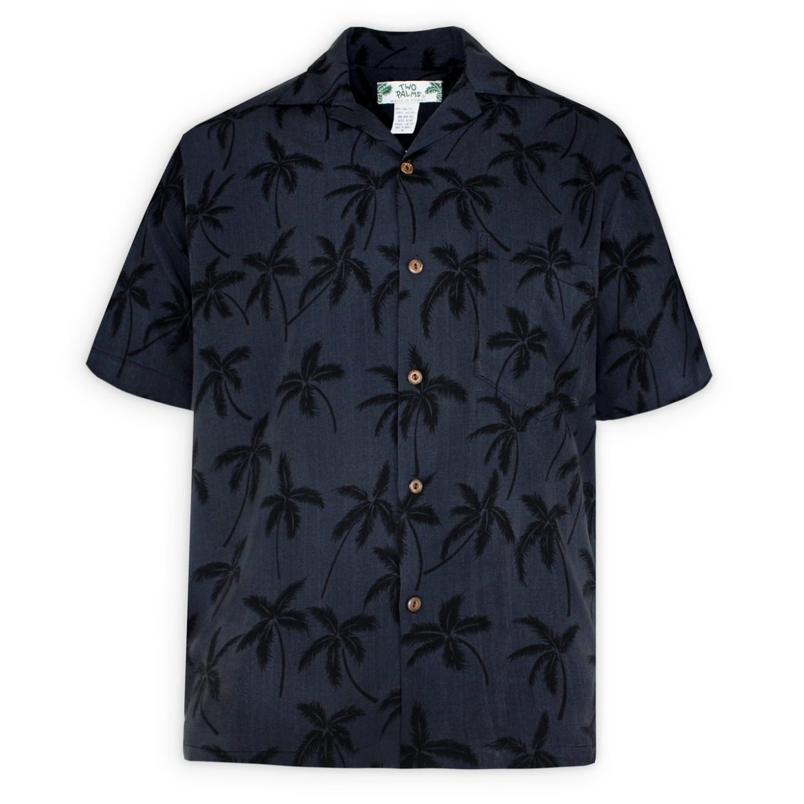Mens Hawaiian Shirt - Island Palms - Black