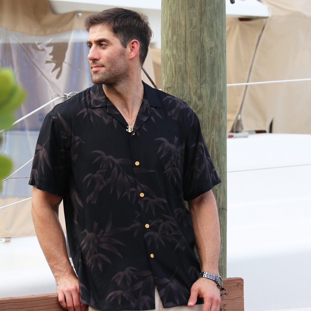 Paradise Found Hawaiian Shirt - Bamboo - Black - (Size S Thru 5X) (Size: M) - Tropaholic