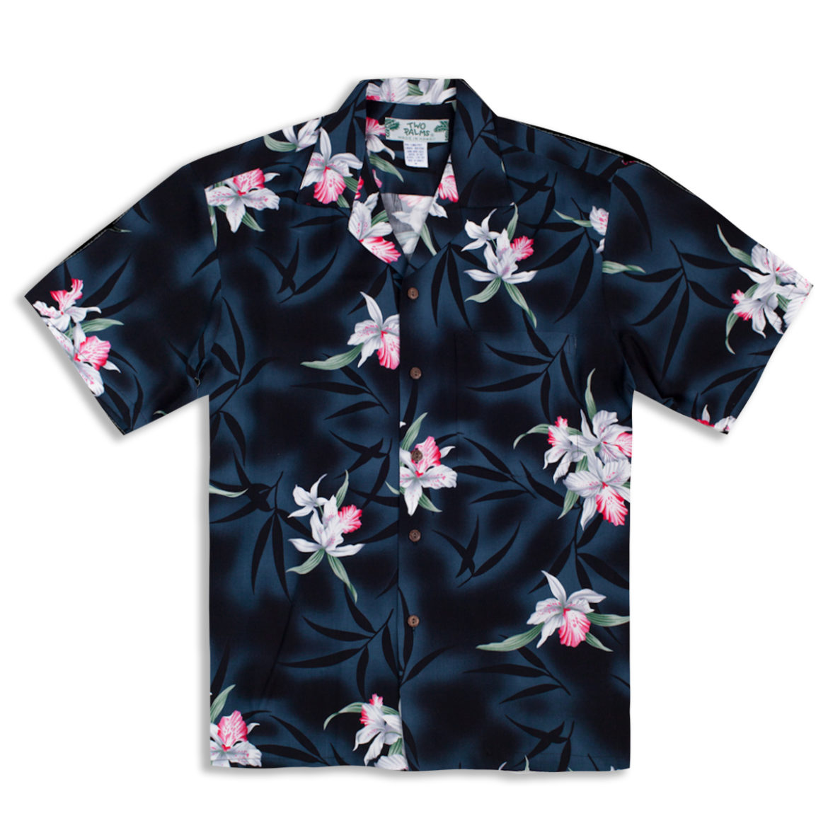 Hawaiian Shirt - Midnight Orchid - Black - M Left