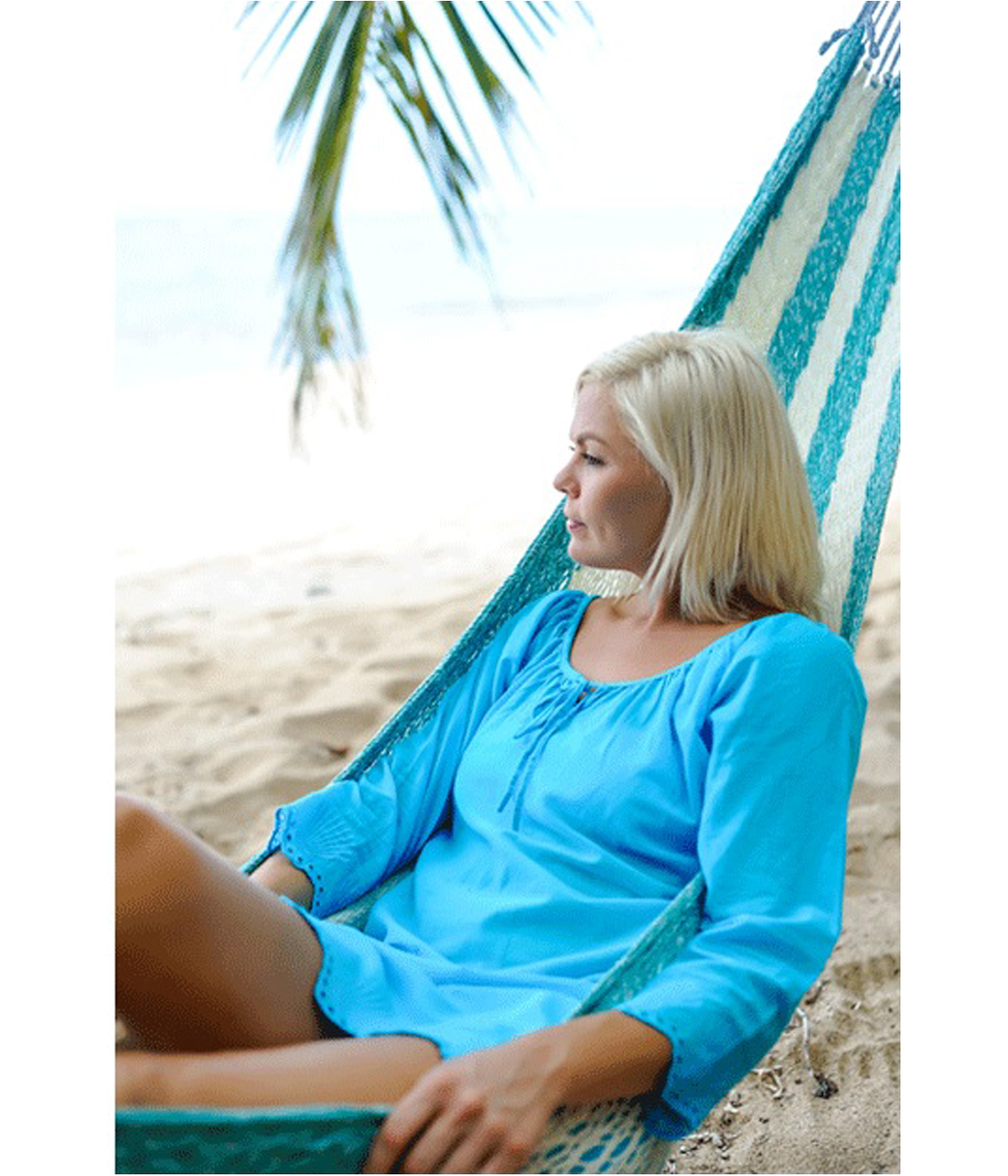 West Indies Wear – Tunic – Shell – Turquoise – Model