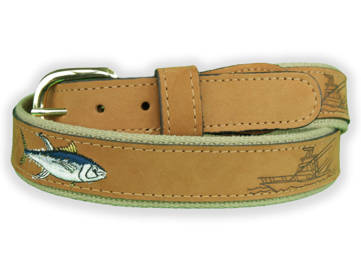 Nautical Leather Belt - Tuna - Made in USA