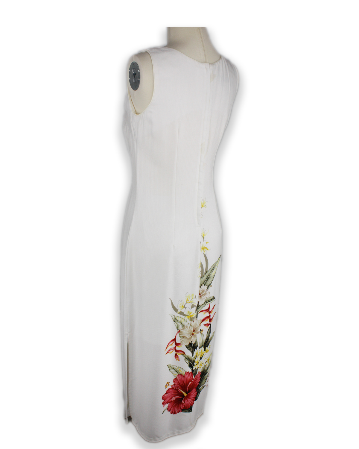Long Tank Dress – Royal Hibiscus – Cream – Back view