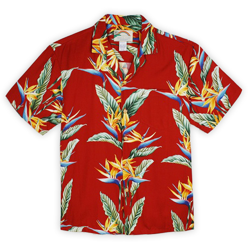 Paradise Found Hawaiian Shirt - Bird of Paradise Red