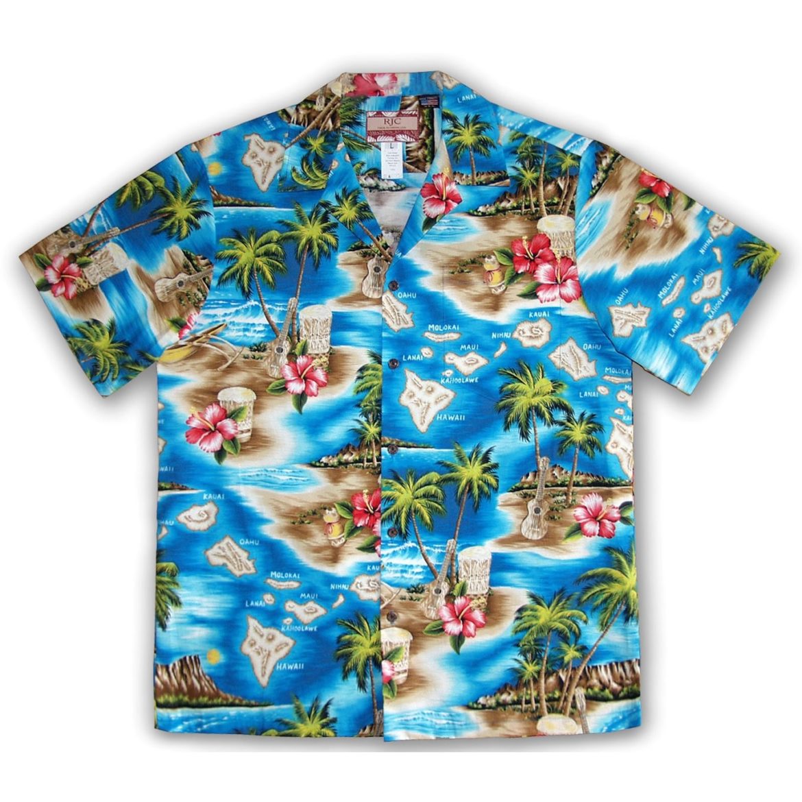 Camicia Hawaiana Uomo Con Stampe Di Palme | Party Beach, Aloha, Vacanze Estive | Colori Mix Unici | Manica Corta, Scollo A V