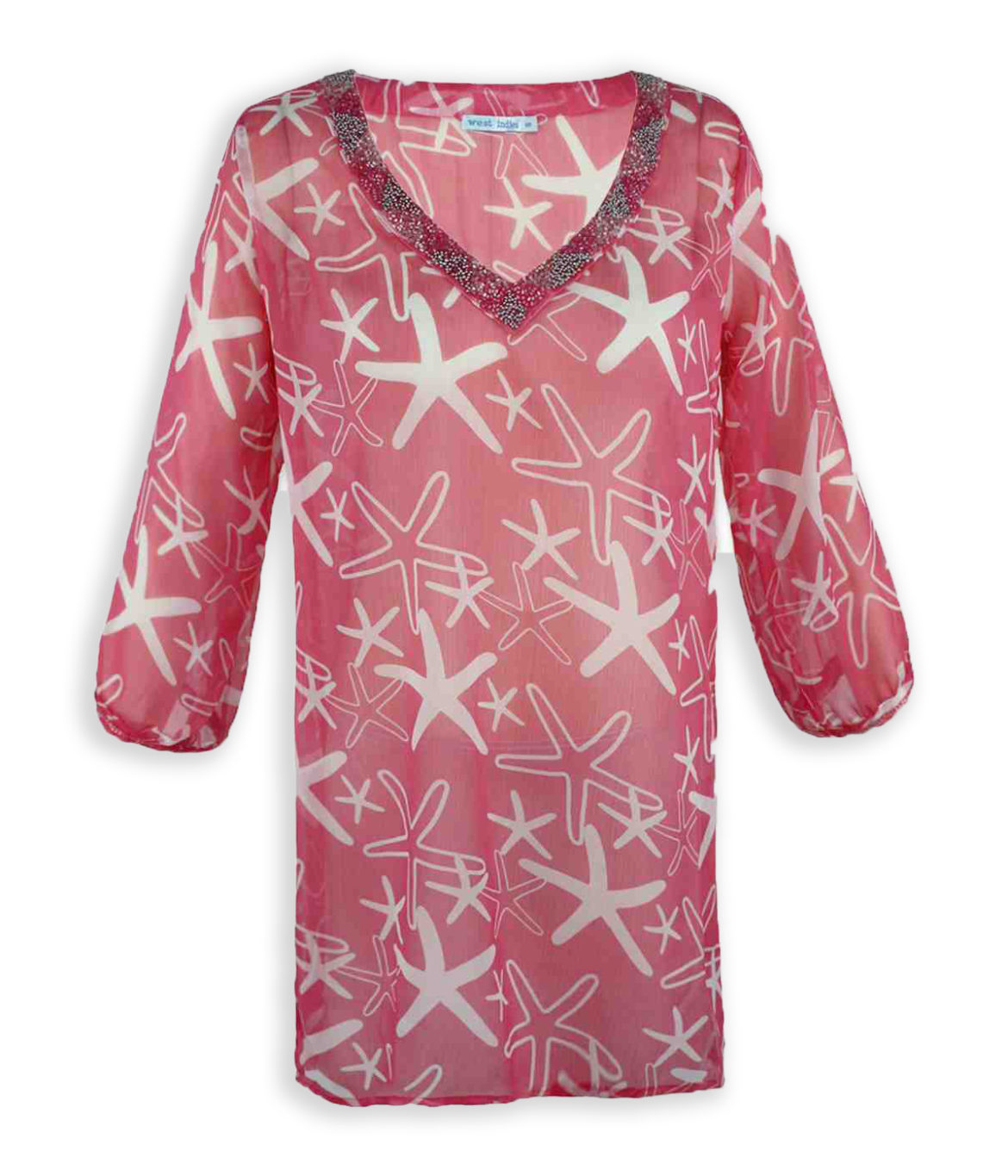 Tropical Blouse - Tunic - Dazzling Starfish - Coral