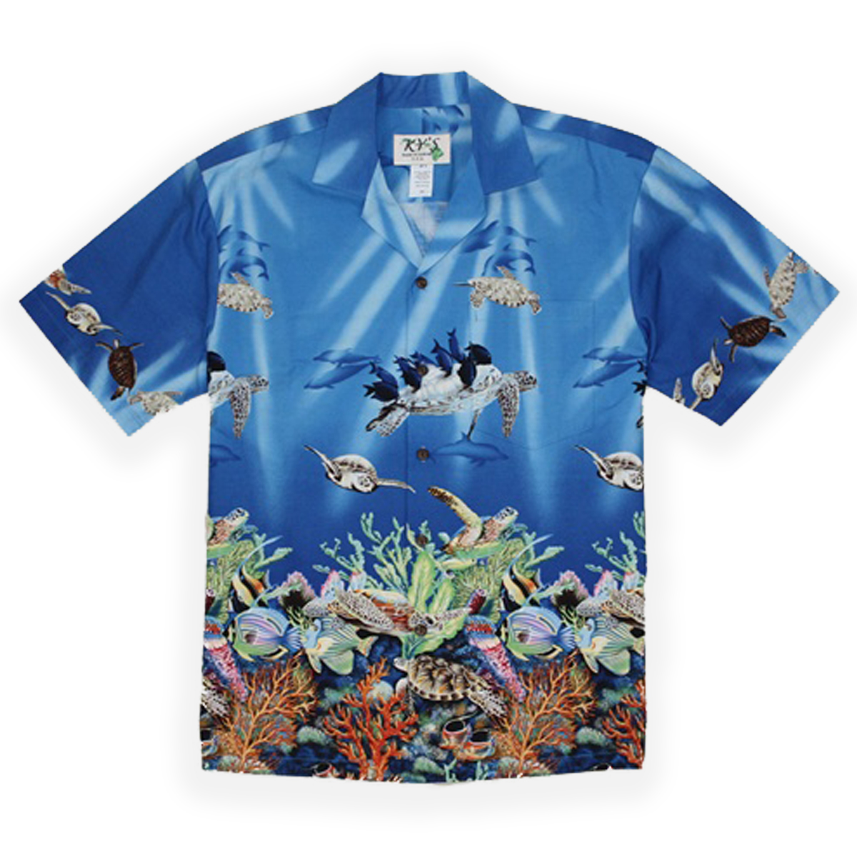 Hawaiian Shirt - Under Da Sea Blue (Size: M) - Tropaholic