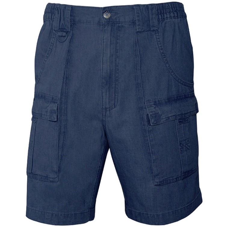 Hook & Tackle - Beer Can Cargo Shorts - 4 Colors (Size 32 - 42) (Size: 32, Color: Marina Blue) - Tropaholic