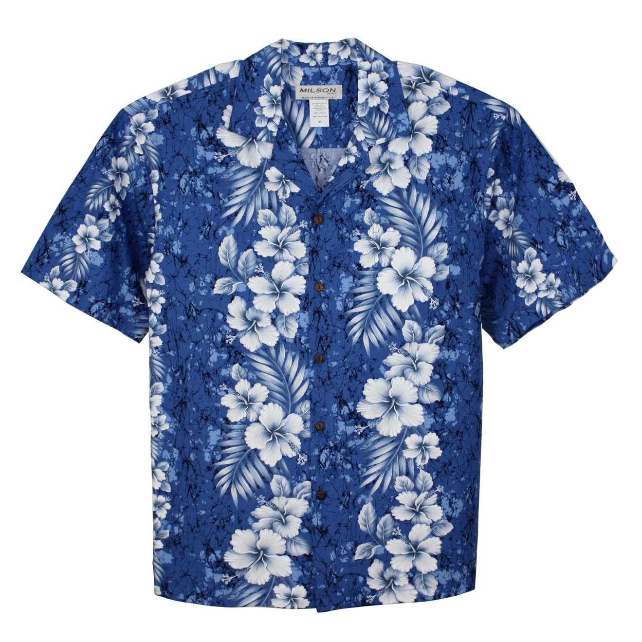 Blue RJC Top Quality Hibiscus Hawaiian Aloha Shirt 2XL 