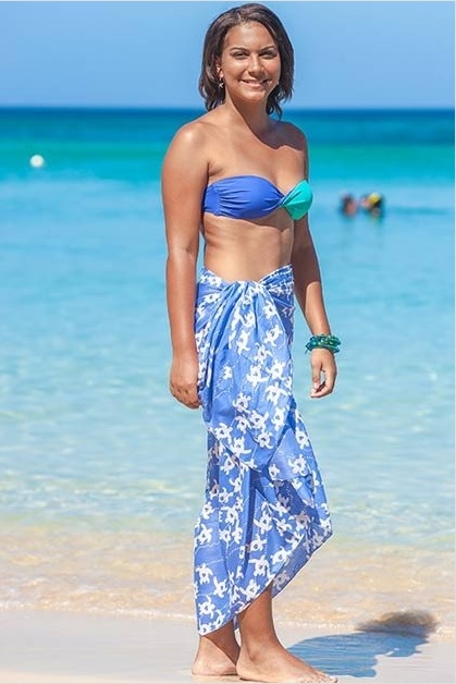 Sarong - Swimsuit Cover-up - Turtle Love - Periwinkle