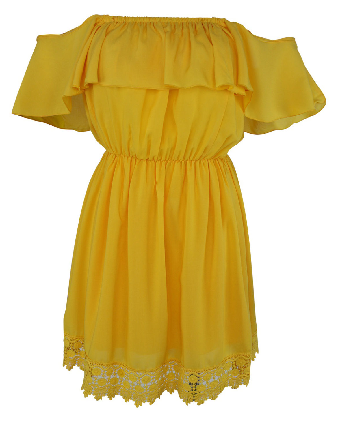 Off the Shoulder - Daisy Mae - Yellow - Sundress - front