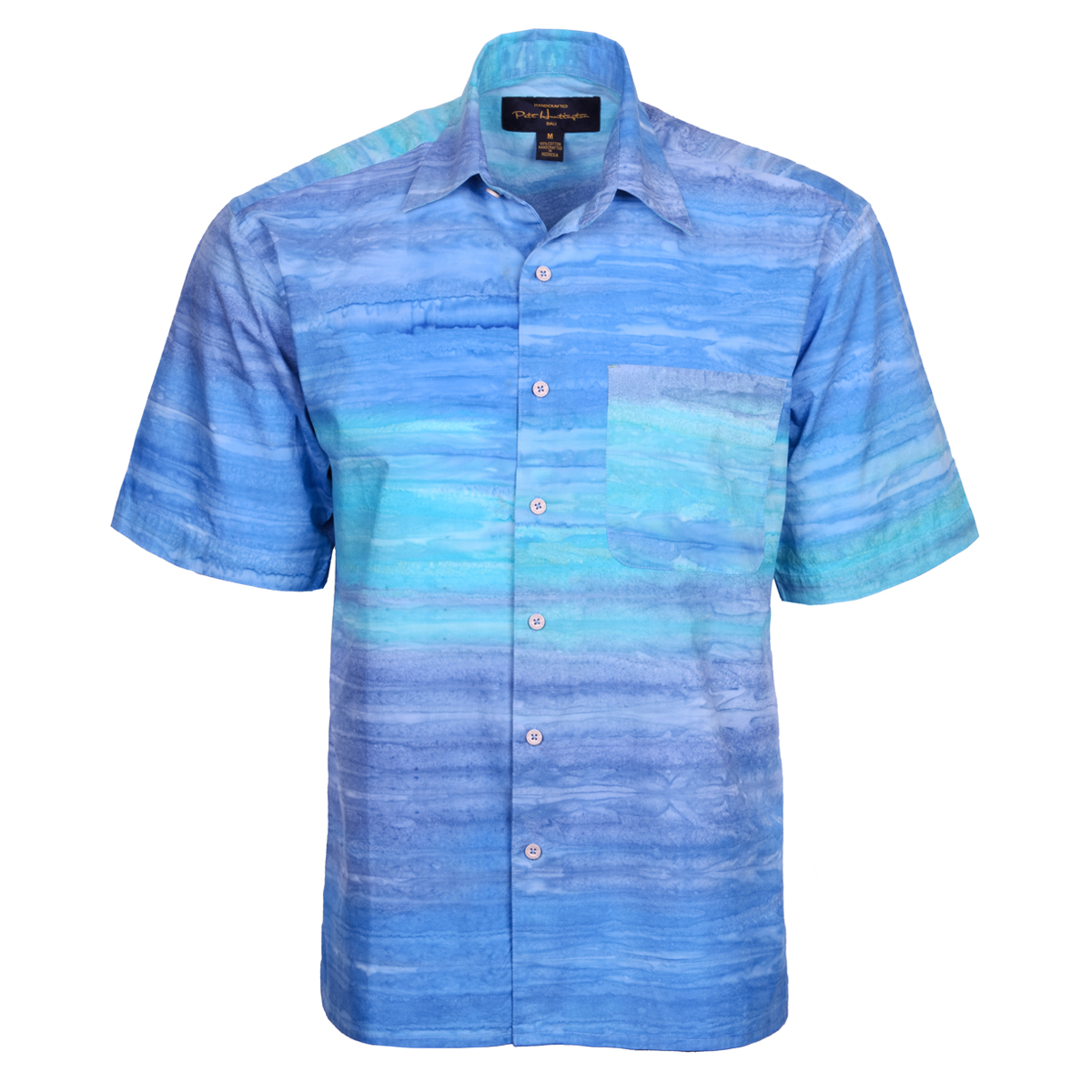 Pete Huntington – Blue Grass – Blue Gradient – Mens Hawaiian Tropical Shirt