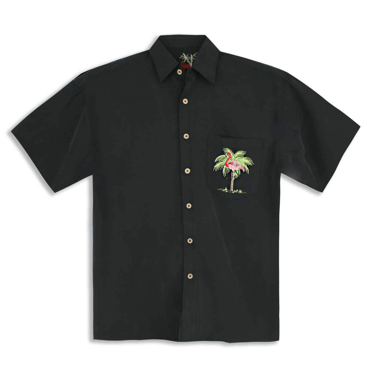 Bamboo Cay-Men’s Shirt-Pink Palmingo-blk