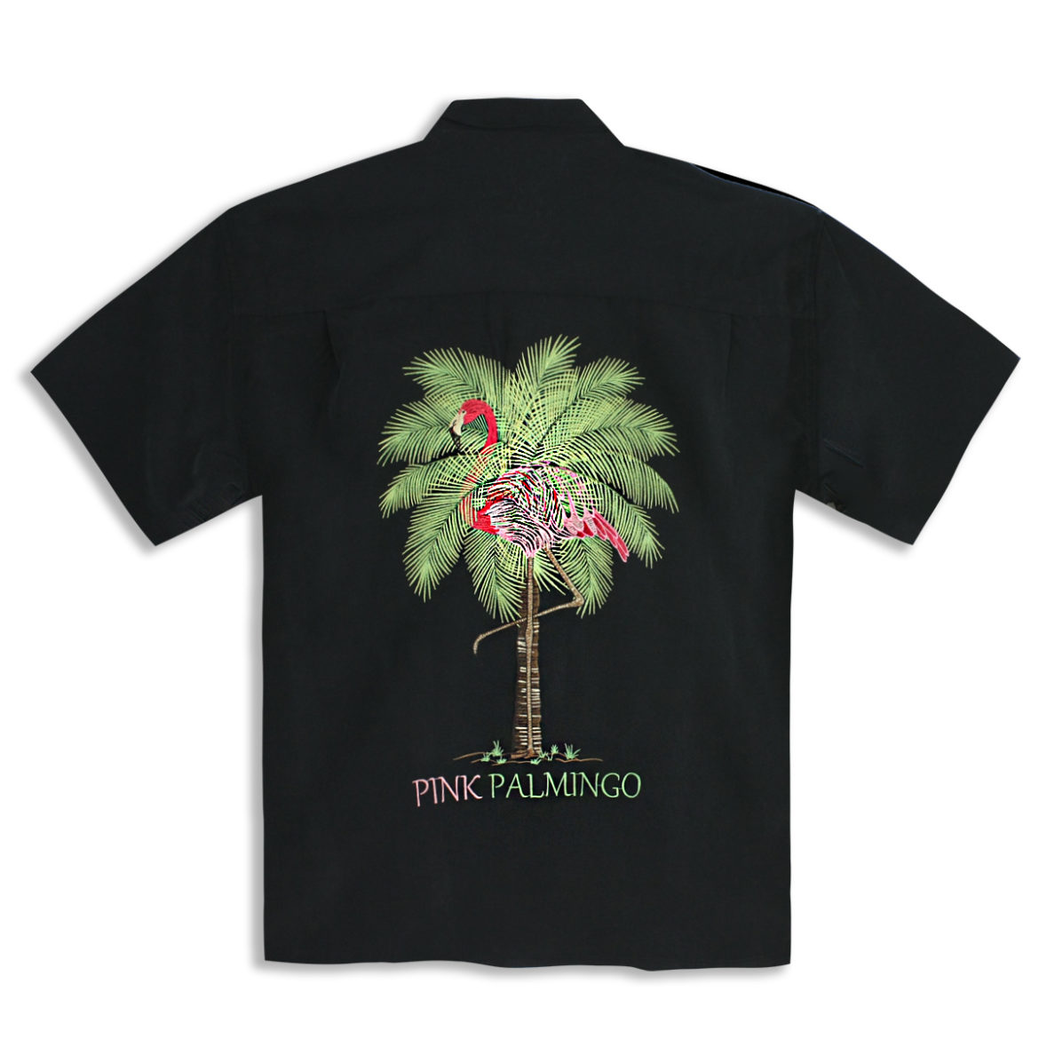 Bamboo Cay - Mens Fine Resortwear - Pink Palmingo - black
