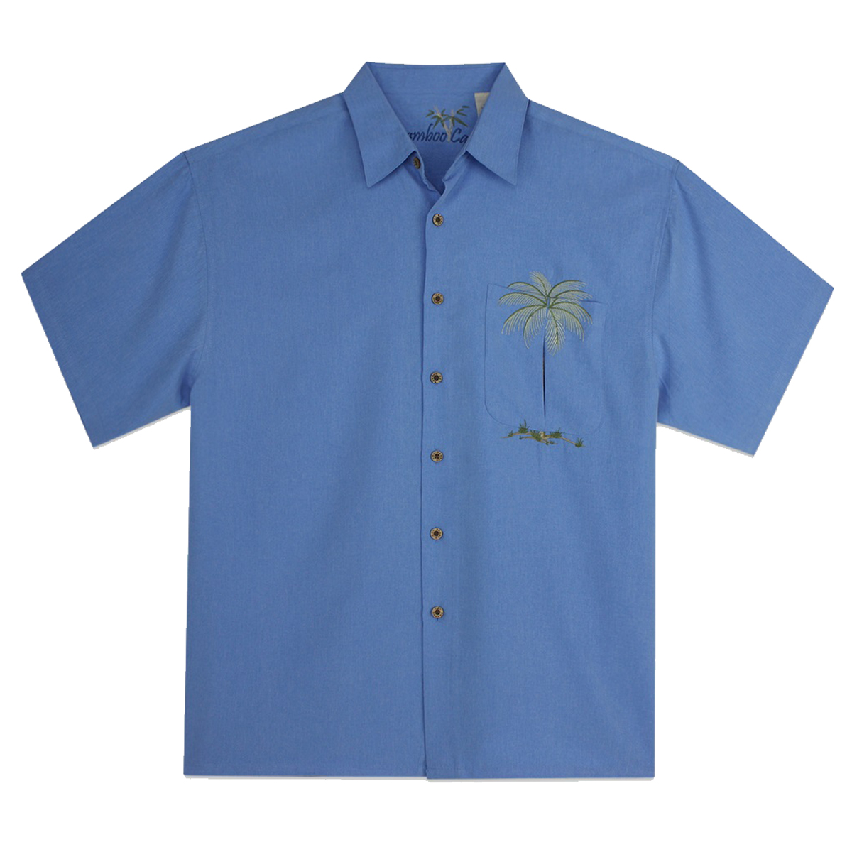 Bamboo Cay Men’s Shirt – Pocket Palm – Cobalt – Blue
