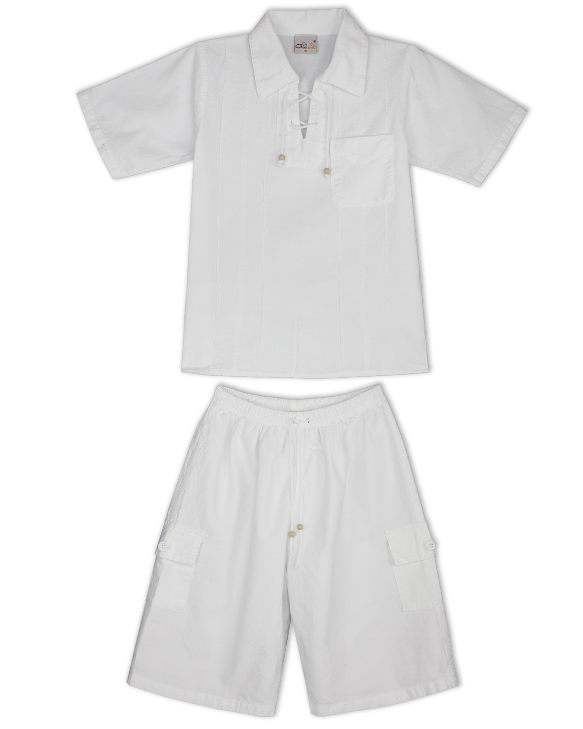Boy’s Tropical Shirt and Shorts /Set – Catalina Chillin – White