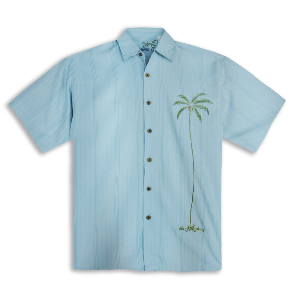 Fine Mens Resortwear Shirt . Bamboo Cay -Tranqulity - Aqua Marine- Easy Care Handsome Island Vacation Shirt.